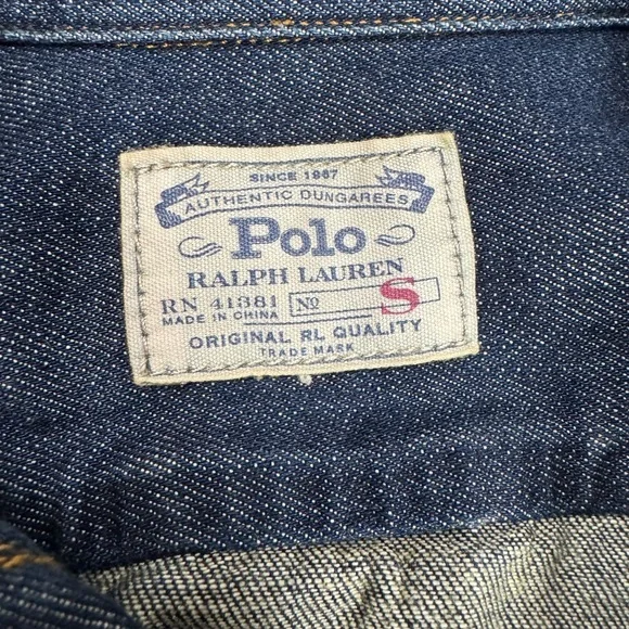 Polo Ralph Lauren Authentic Dungarees Shift Dress size small 💯%cotton w/pockets! - Picture 3 of 7